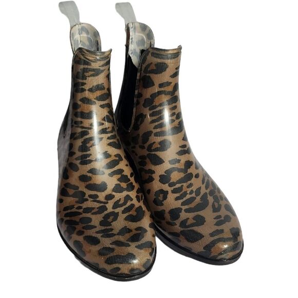 Aldo Acimovic Chelsea Waterproof Leopard Print Ankle Rain Boot Size 8 - Picture 2 of 8